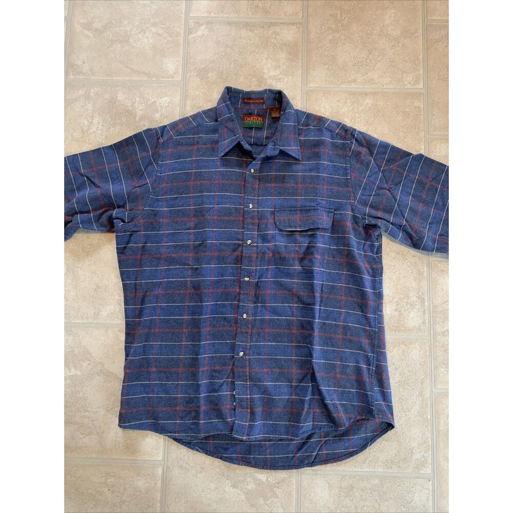 Vintage Men’s Oakton Shirt Size XL Plaid Button Flannel Long Sleeve
